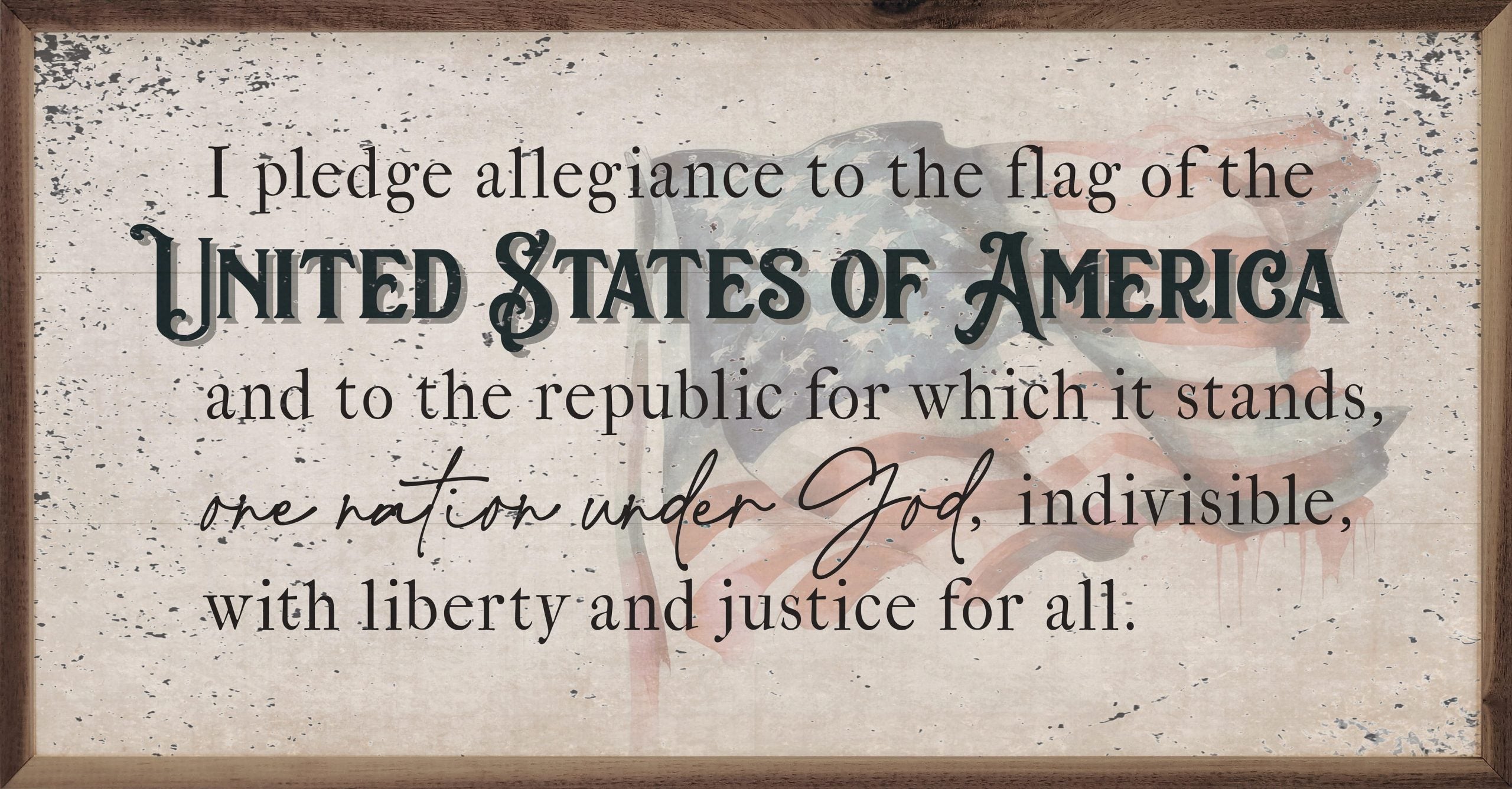 Distressed Pledge Allegiance Flag