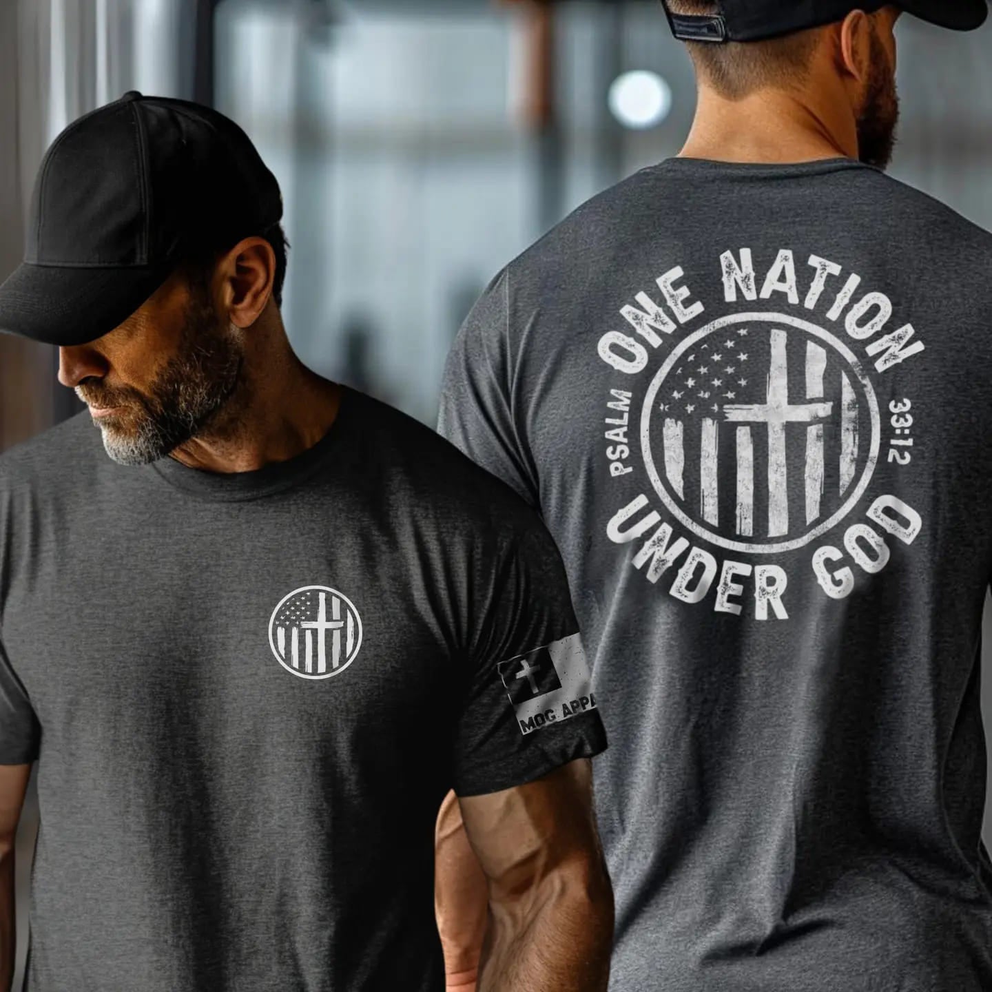One Nation Under God Cross Christian Graphic