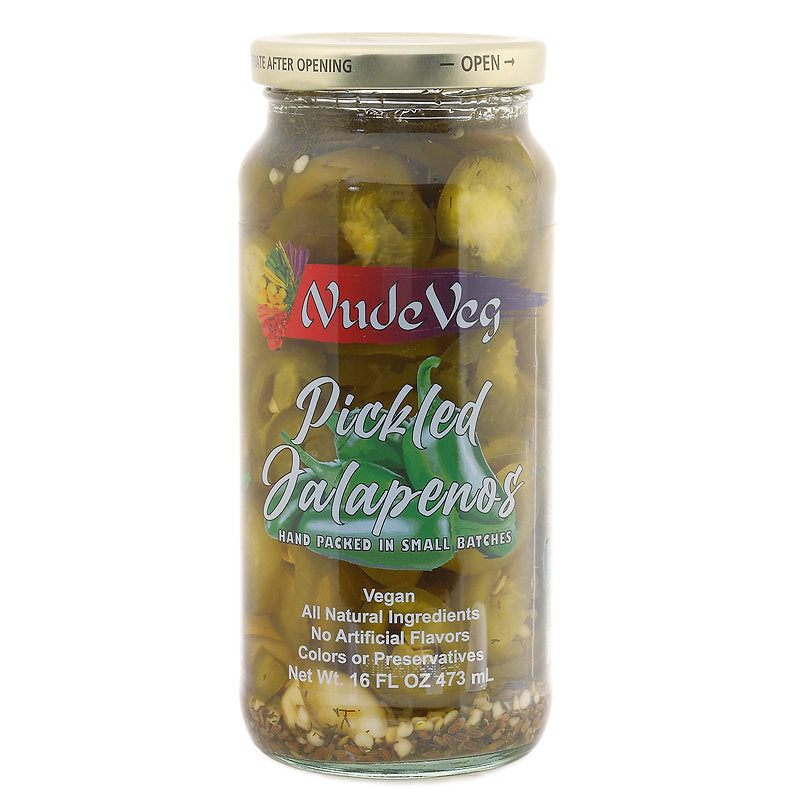 Nude Veg Pickled Green Jalapenos 16oz