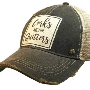 Corks Are For Quitters Distressed Trucker Hat Baseball Cap