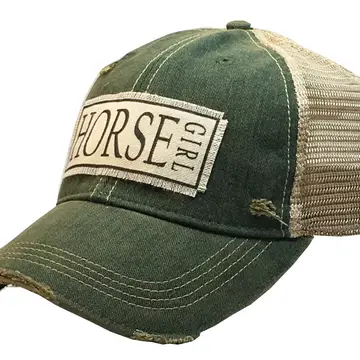 Horse Girl Distressed Trucker Cap