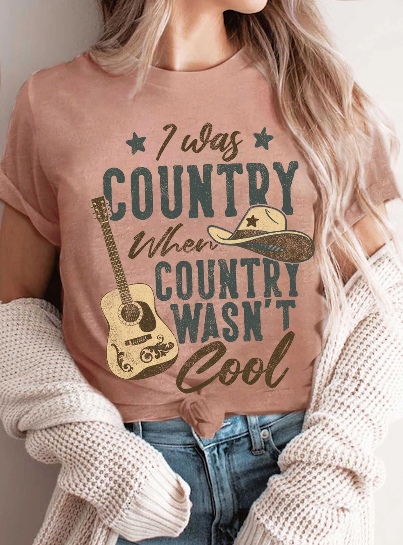I Was Country When Country Wasn't Cool Graphic Tshirt