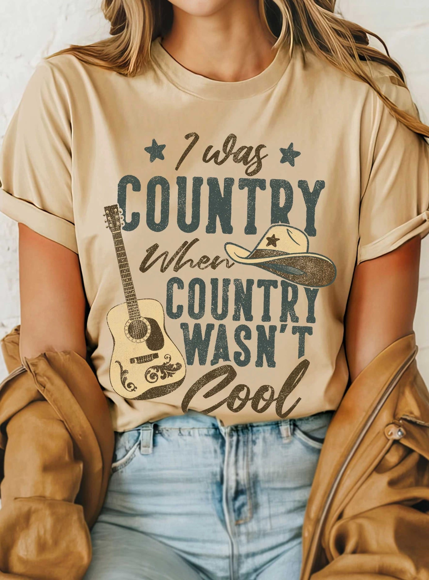 I Was Country When Country Wasn't Cool Graphic Tshirt