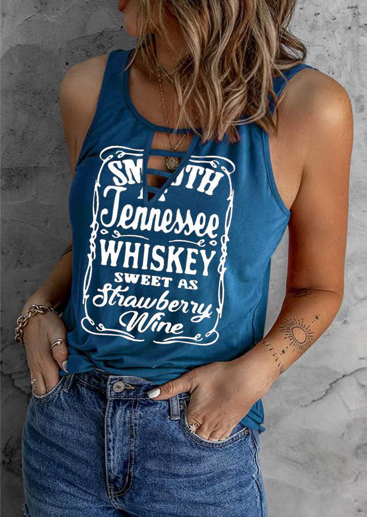 Whiskey Sweet As Strawberry Wine Keyhole Neck Tank